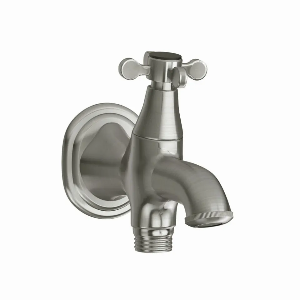 Jaquar 2 Way Bib Tap with Wall Flange Queens Prime series QQP-SSF-7041PM Stainless Steel - image 1