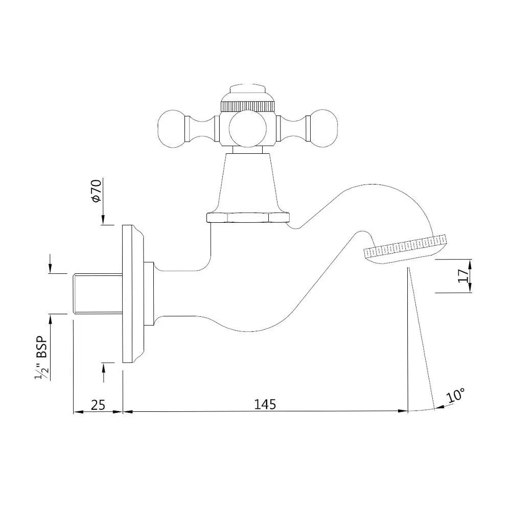 Jaquar Bib Tap with Wall Flange Queen's series QQT-GRF-7037 Graphite - image 2