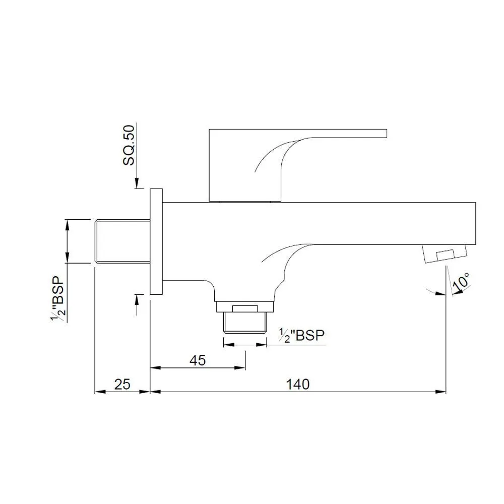 Jaquar 2 Way Bib Tap with Wall Flange Vignette Prime series VGP-ABR-81041 Antique Bronze - image 1