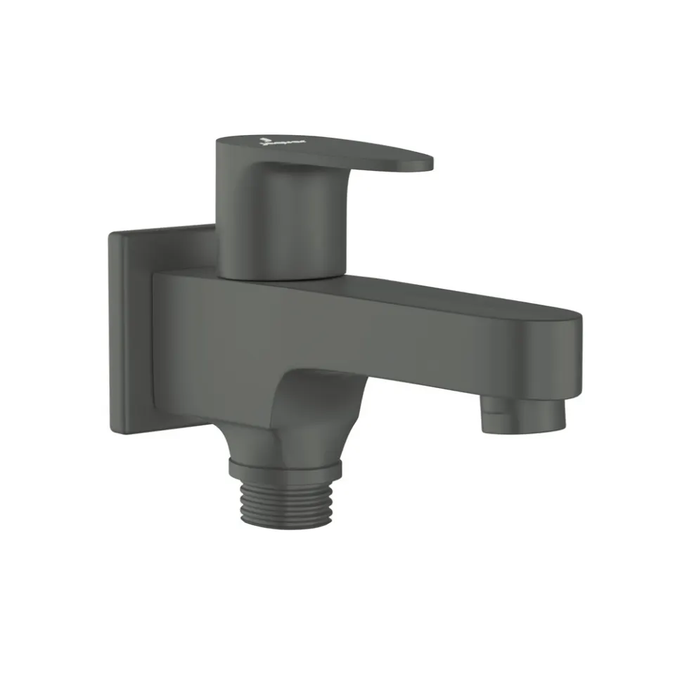 Jaquar Bib Tap 2 Way with Wall Flange for WC Area Vignette Prime series VGP-GRF-81041 Graphite - image 1