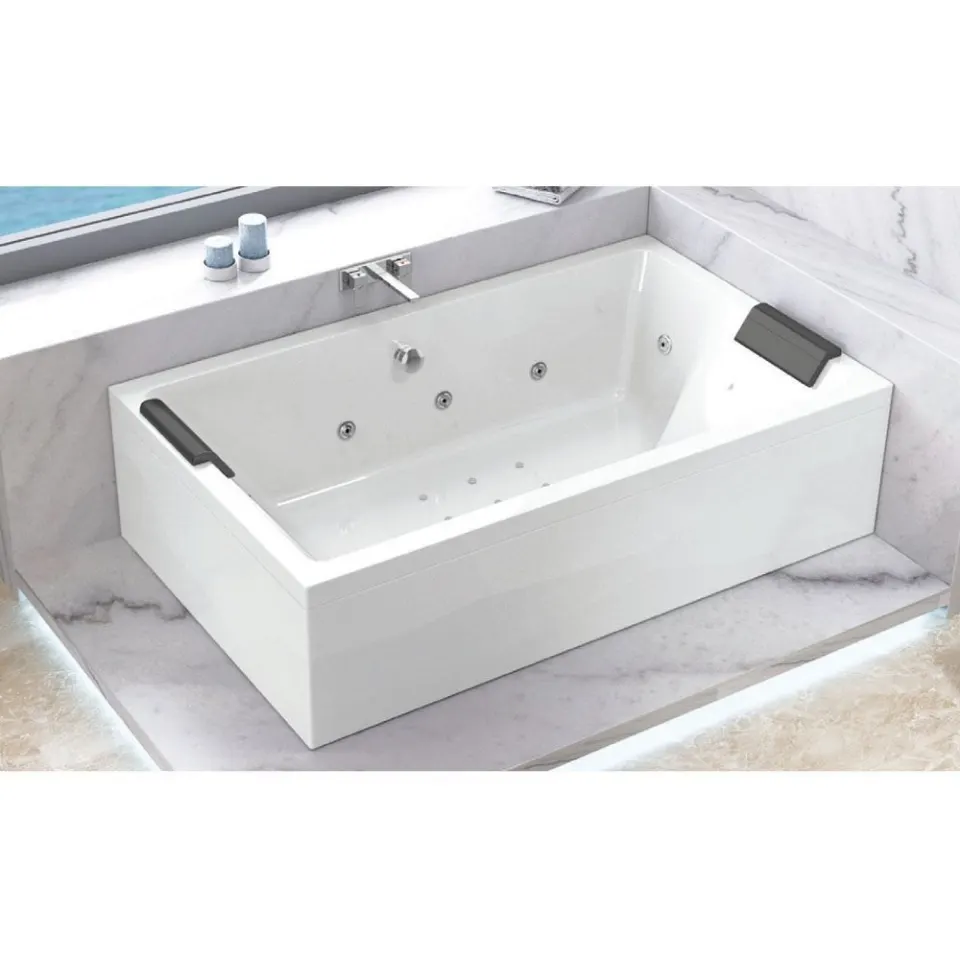 Jaquar Kubix Prime Whirlpool & Airpool Combi Bathtub with Trigiene Filtration, 1800 x 1100 x 470 mm JWP-WHT-KUBIXPM180FLTCX Standard - image 1