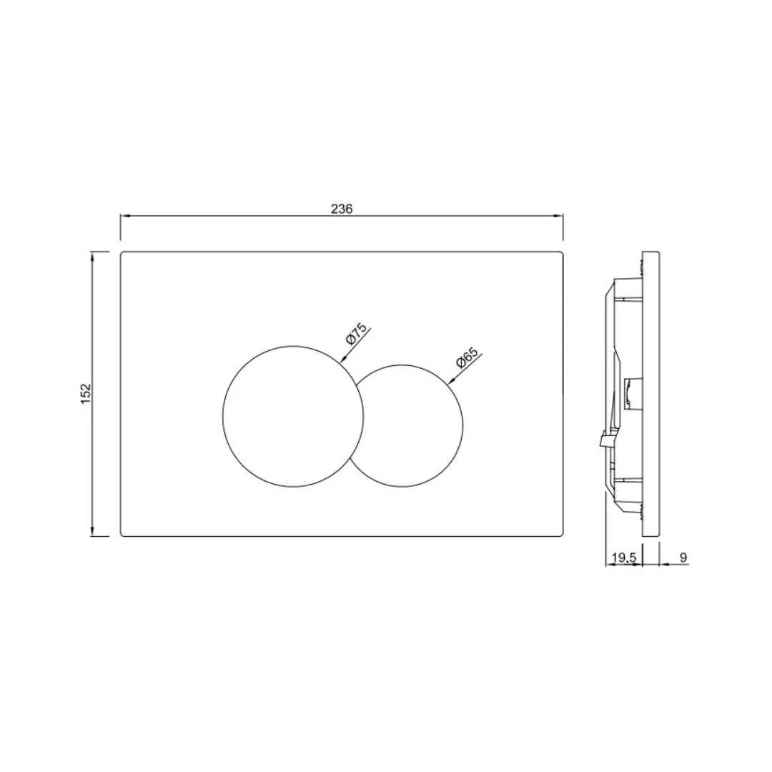 Jaquar flush plate Opal JCP-GRF-152415 Graphite - image 2