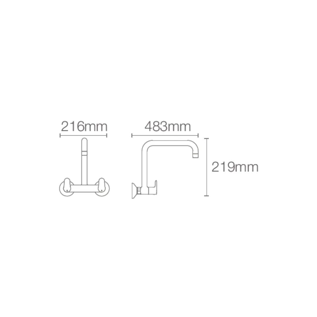 Kohler wall mounted regular kitchen sink mixer july K-20591IN-4-CP with swinging spout in chrome finish 20591IN-4-CP Standard - image 2