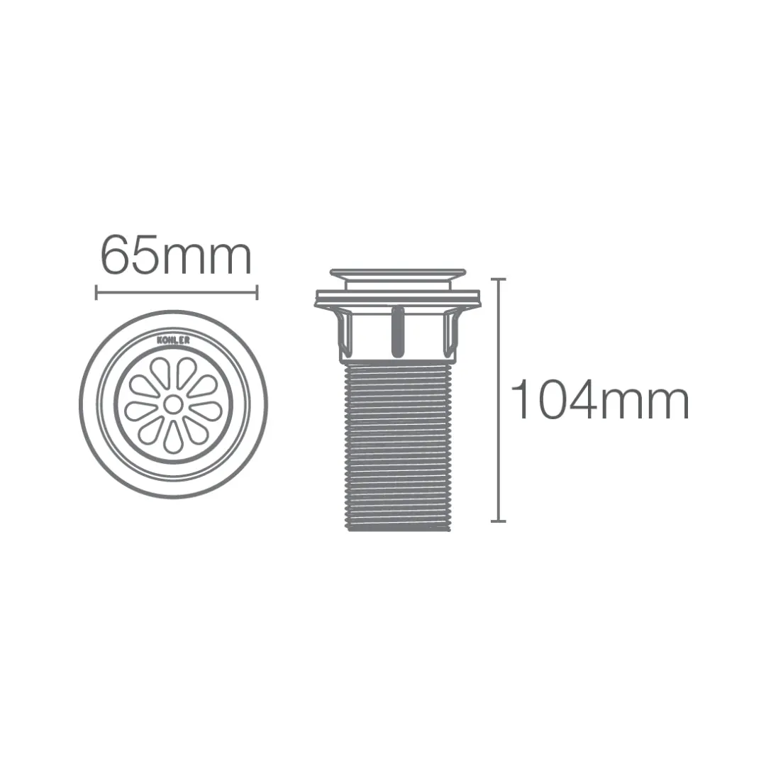 Kohler 2 inches regular waste coupling K-20746IN-BL 20746IN-BL Black Matt - image 2