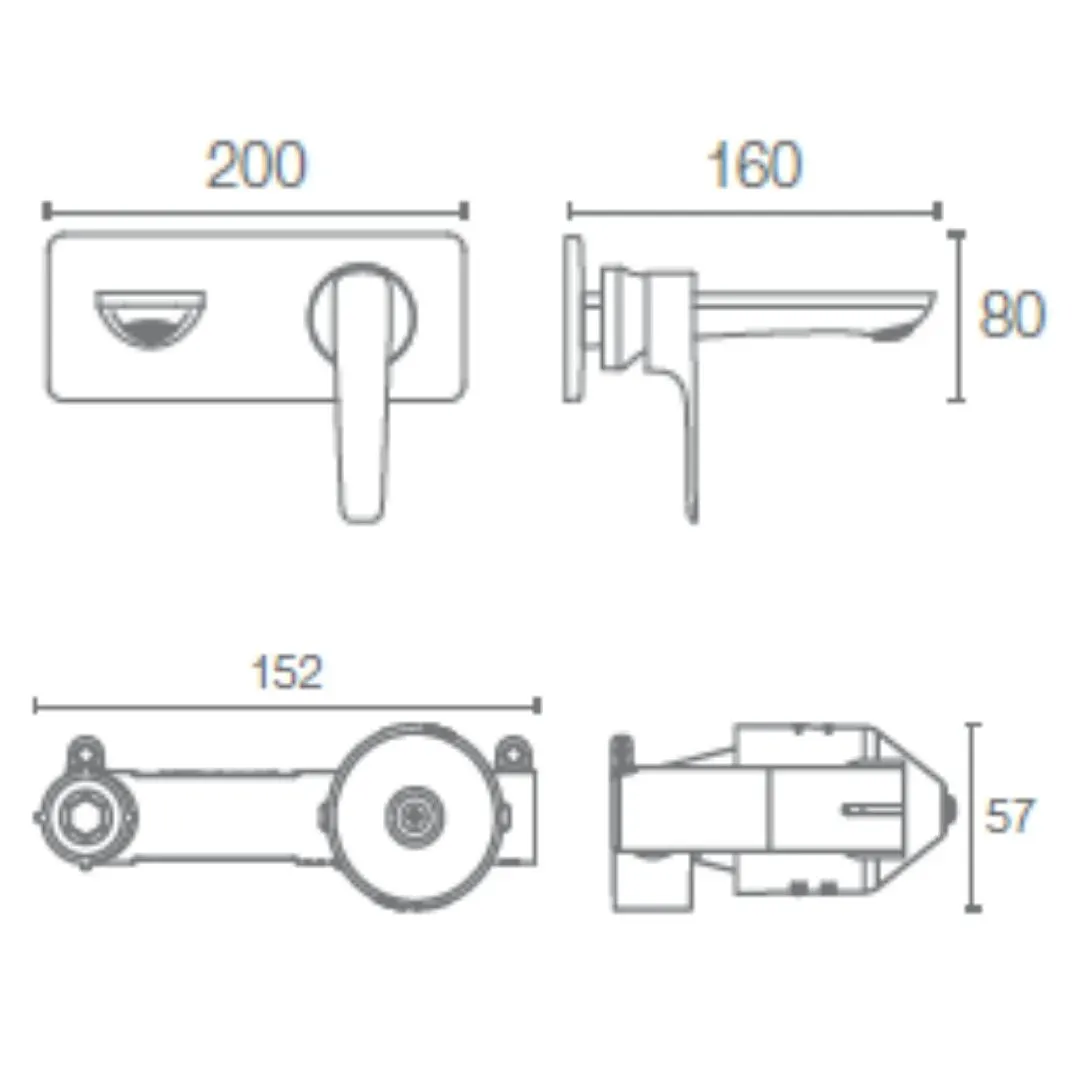 Kohler wall mounted basin mixer aleo plus K-21970IN-4ND-BV 21970IN-4ND-BV Brushed Bronze - image 2