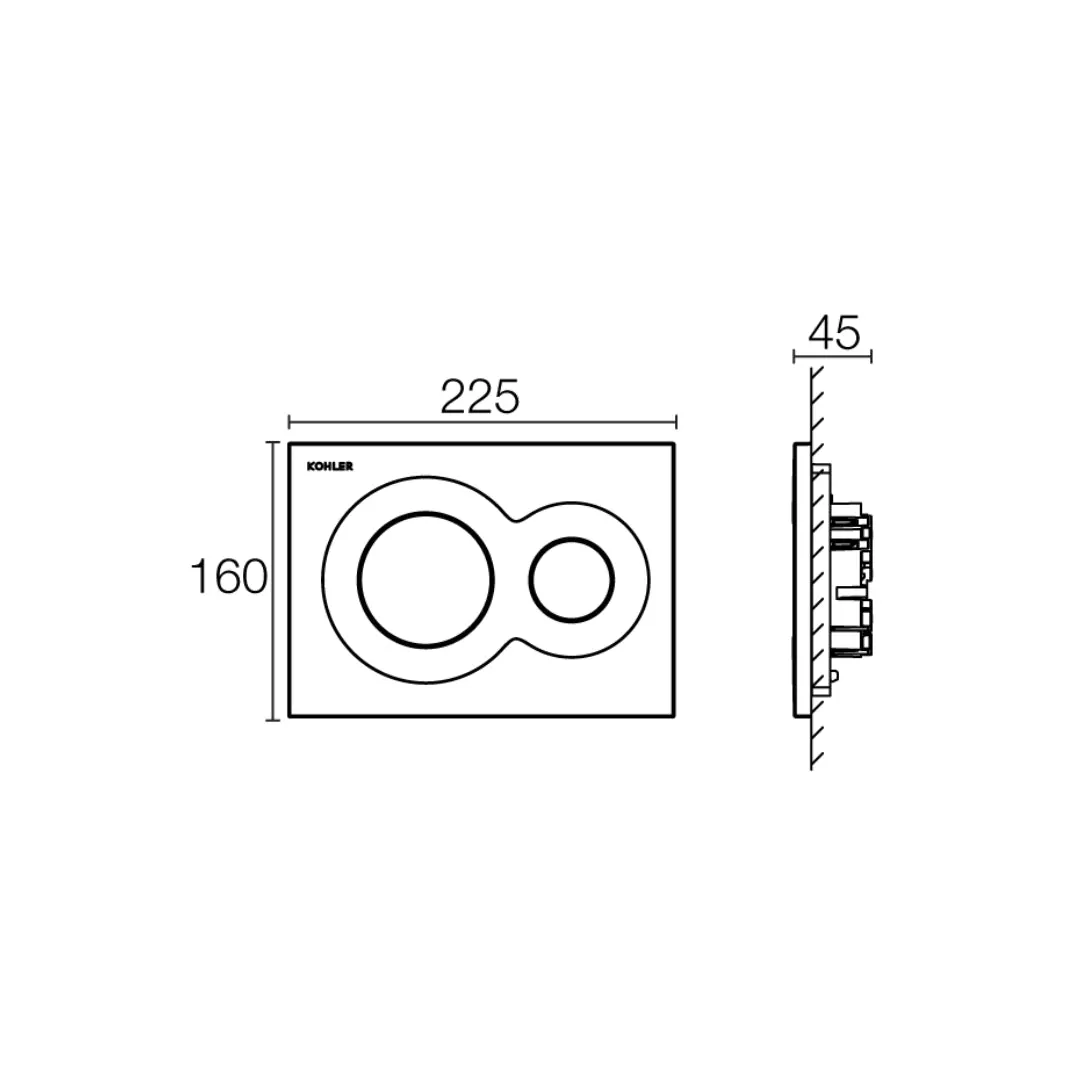 Kohler flush plate lynk K-75890IN-P-7 75890IN-P-7 Glossy Black - image 2