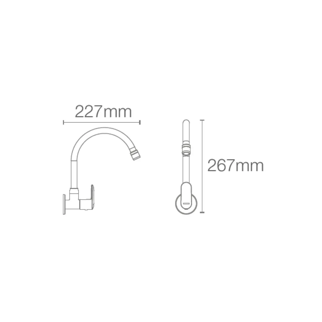 Kohler wall mounted regular kitchen sink tap kumin K-99482IN-4-CP with swinging spout in chrome finish 99482IN-4-CP Standard - image 2