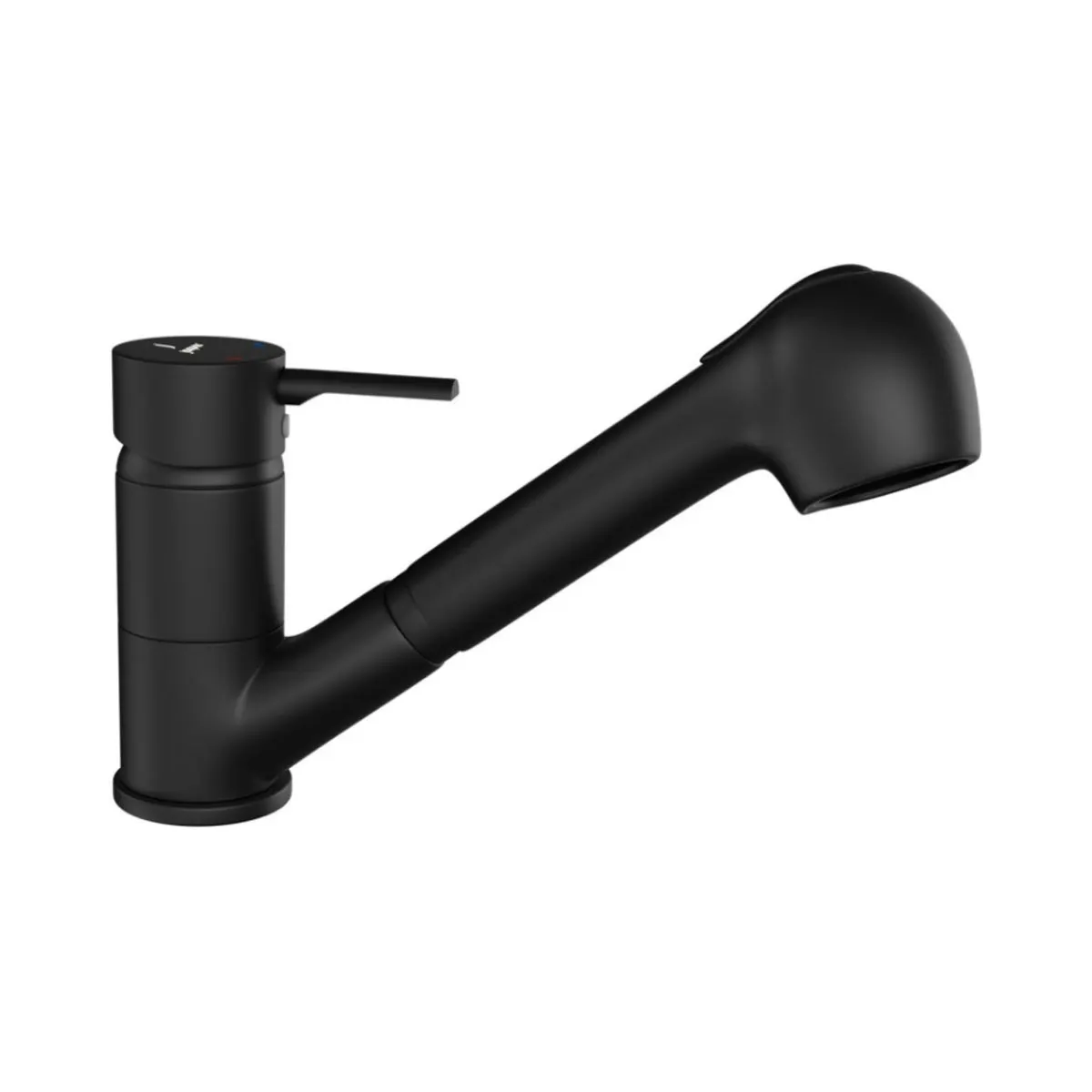 Jaquar table mounted pull-out kitchen sink mixer Florentine Prime with extractable hand shower spout in black matt finish FLR-BLM-5177BPM Standard - image 1