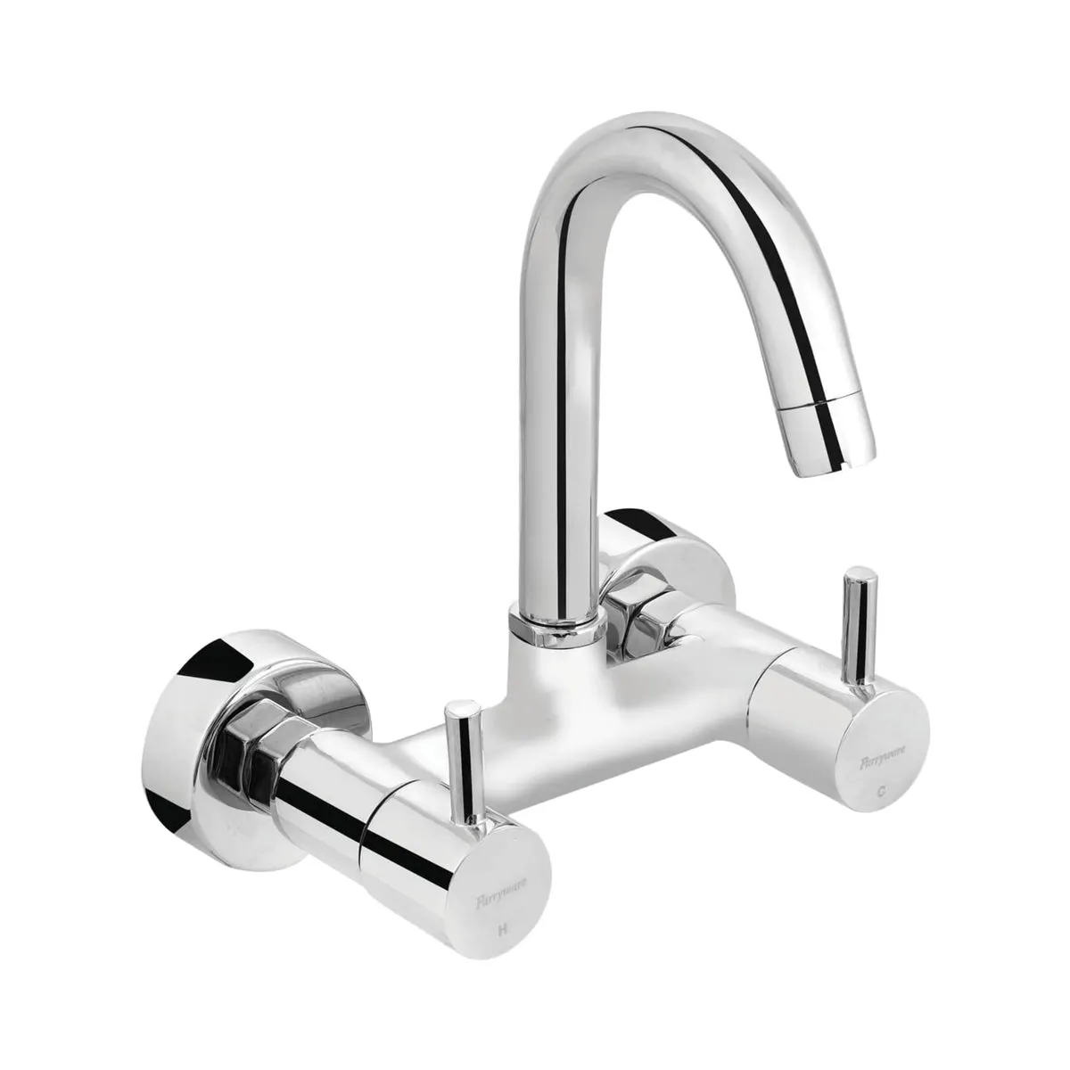 Parryware wall mounted regular kitchen sink mixer agate pro G3335A1 with swinging spout in chrome finish G3335A1 Standard - image 1