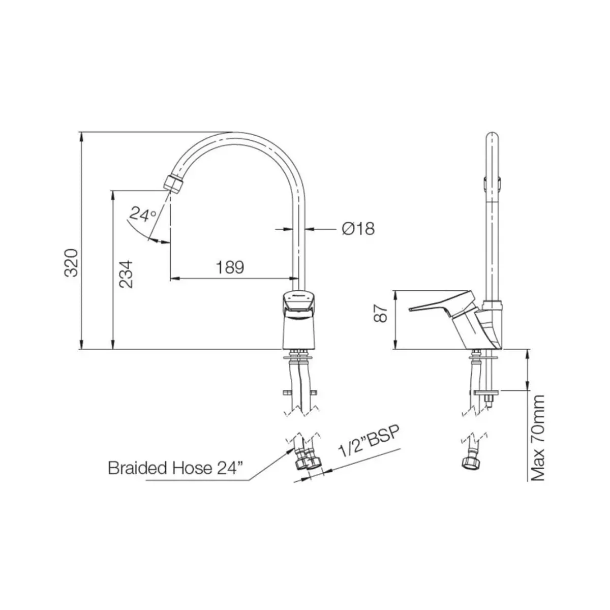 Parryware table mounted regular kitchen sink mixer aqua G571GA1 with swinging spout in chrome finish G571GA1 Standard - image 2