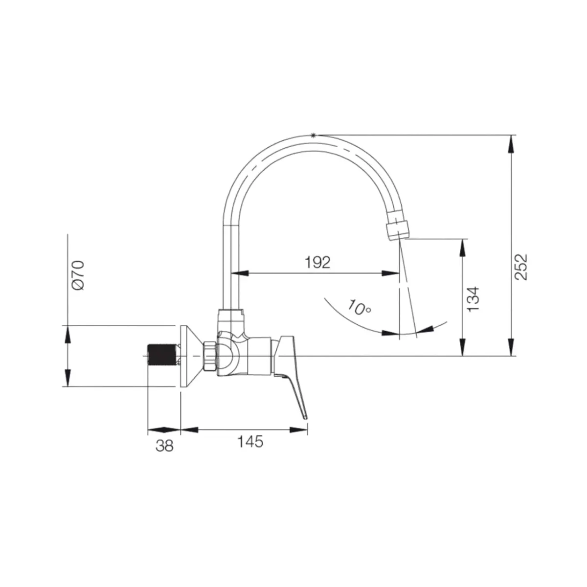 Parryware wall mounted regular kitchen sink mixer aqua G571XA1 with swinging spout in chrome finish G571XA1 Standard - image 3