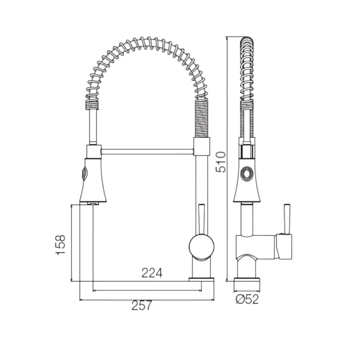 Parryware table mounted semi-professional kitchen sink mixer pluto T9895A1 with flexible arm hand shower spout in chrome finish T9895A1 Standard - image 3