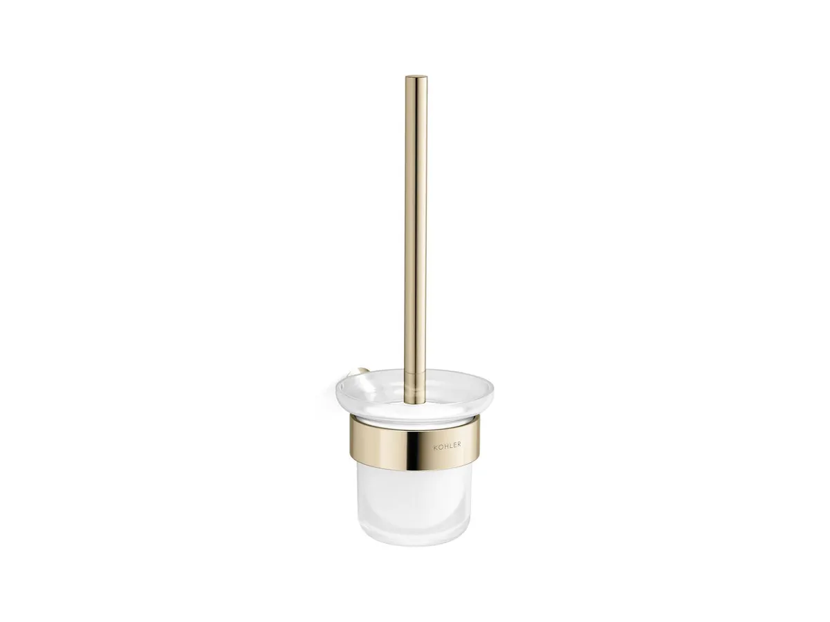 Kohler Accent Toilet Brush and Glass Holder 25430IN-AF 25430IN-AF French Gold - image 1