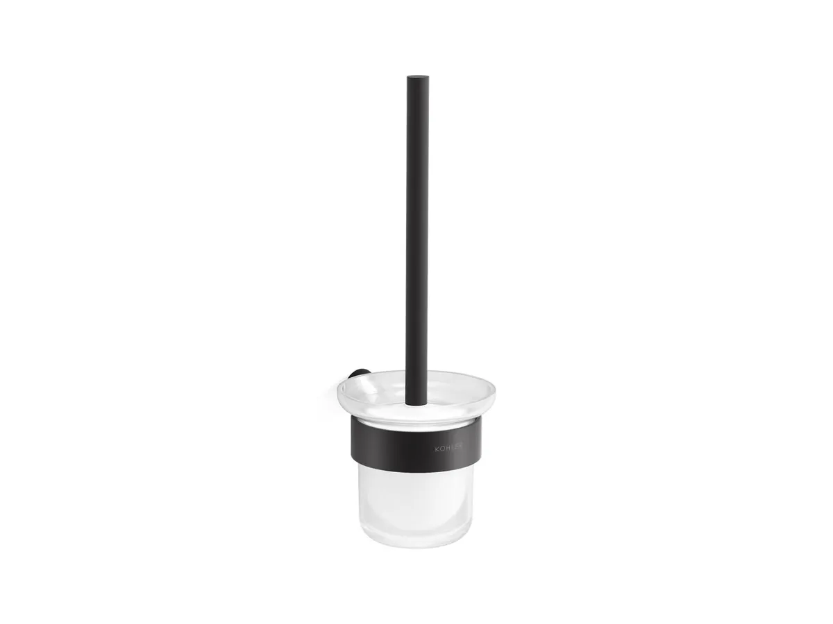 Kohler Accent Toilet Brush and Glass Holder 25430IN-BL 25430IN-BL Matte Black - image 1