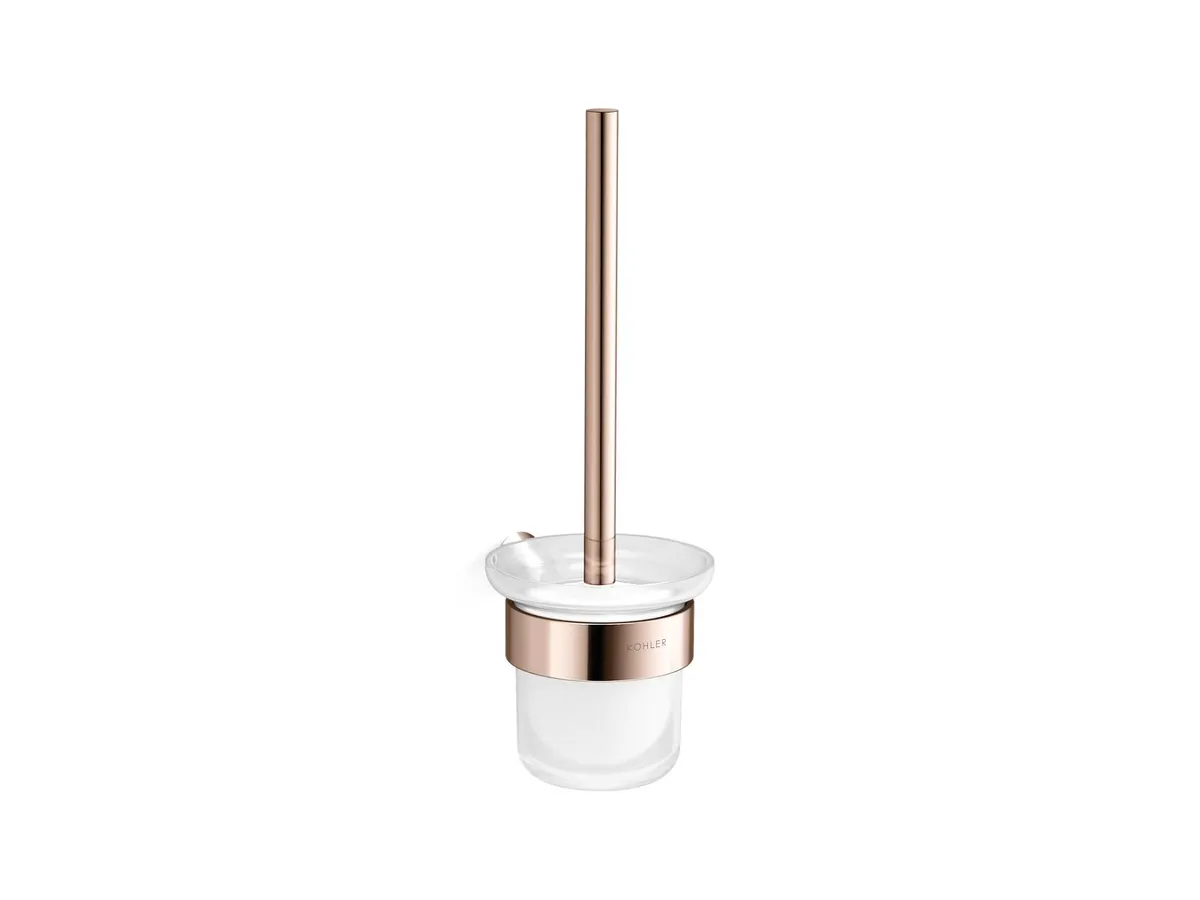 Kohler Accent Toilet Brush and Glass Holder 25430IN-RGD 25430IN-RGD Rose Gold - image 1