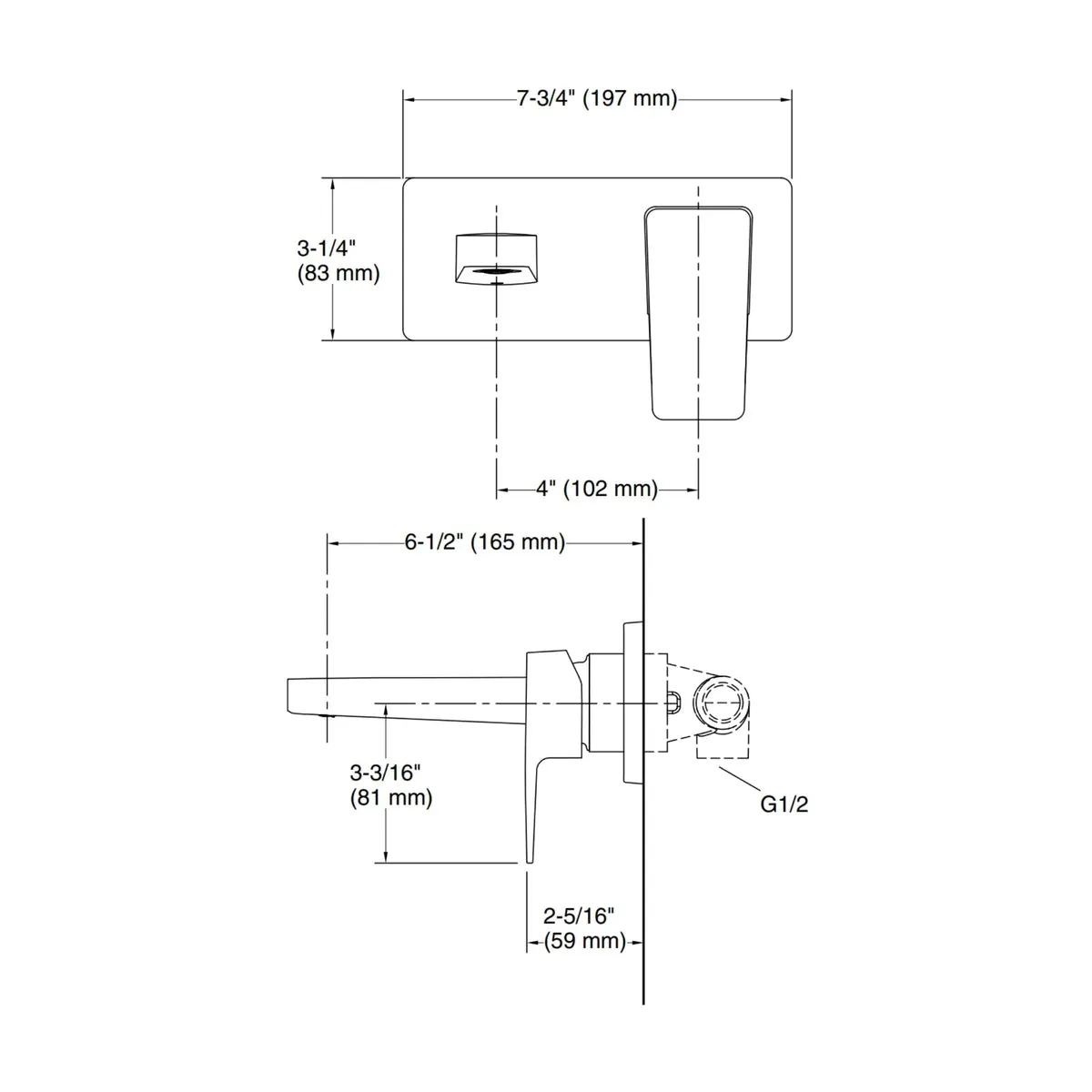 Kohler wall mounted basin mixer hone K-22540IN-4AND-AF 22540IN-4AND-AF French Gold - image 2