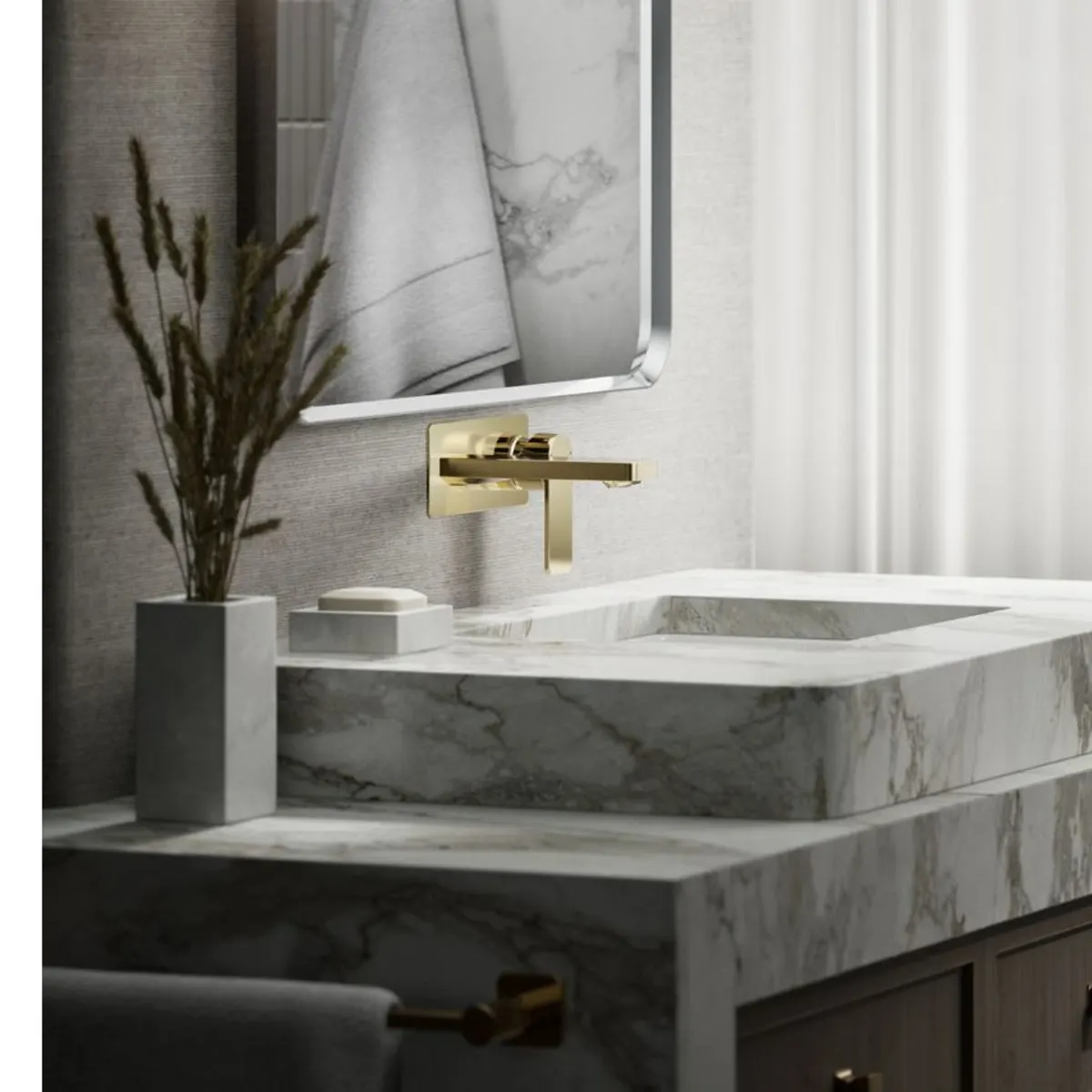 Kohler wall mounted basin mixer parallel K-23486IN-4ND-AF 23486IN-4ND-AF French Gold - image 7