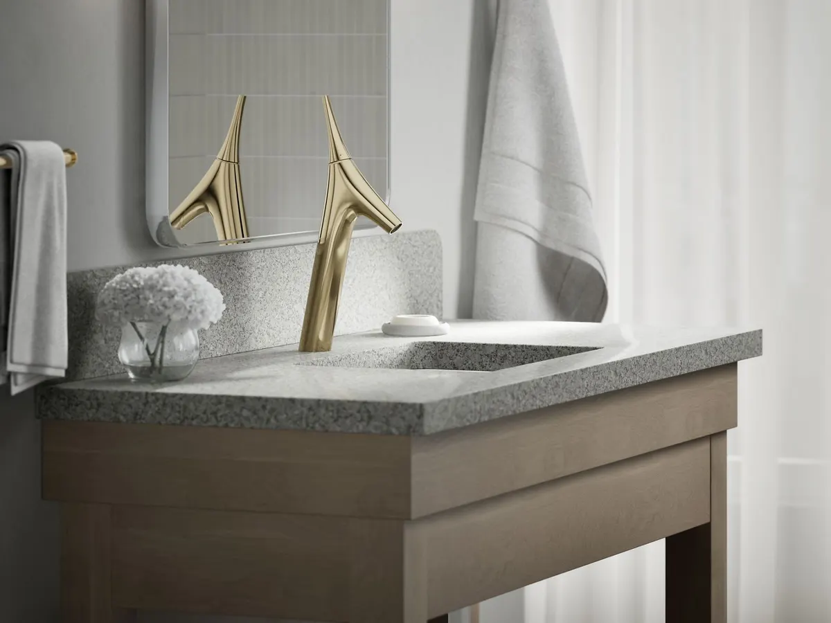 Kohler Vive Tall Boy Deck Mount Basin Mixer K-23967IN-4ND-AF 23967IN-4ND-AF French Gold - image 5