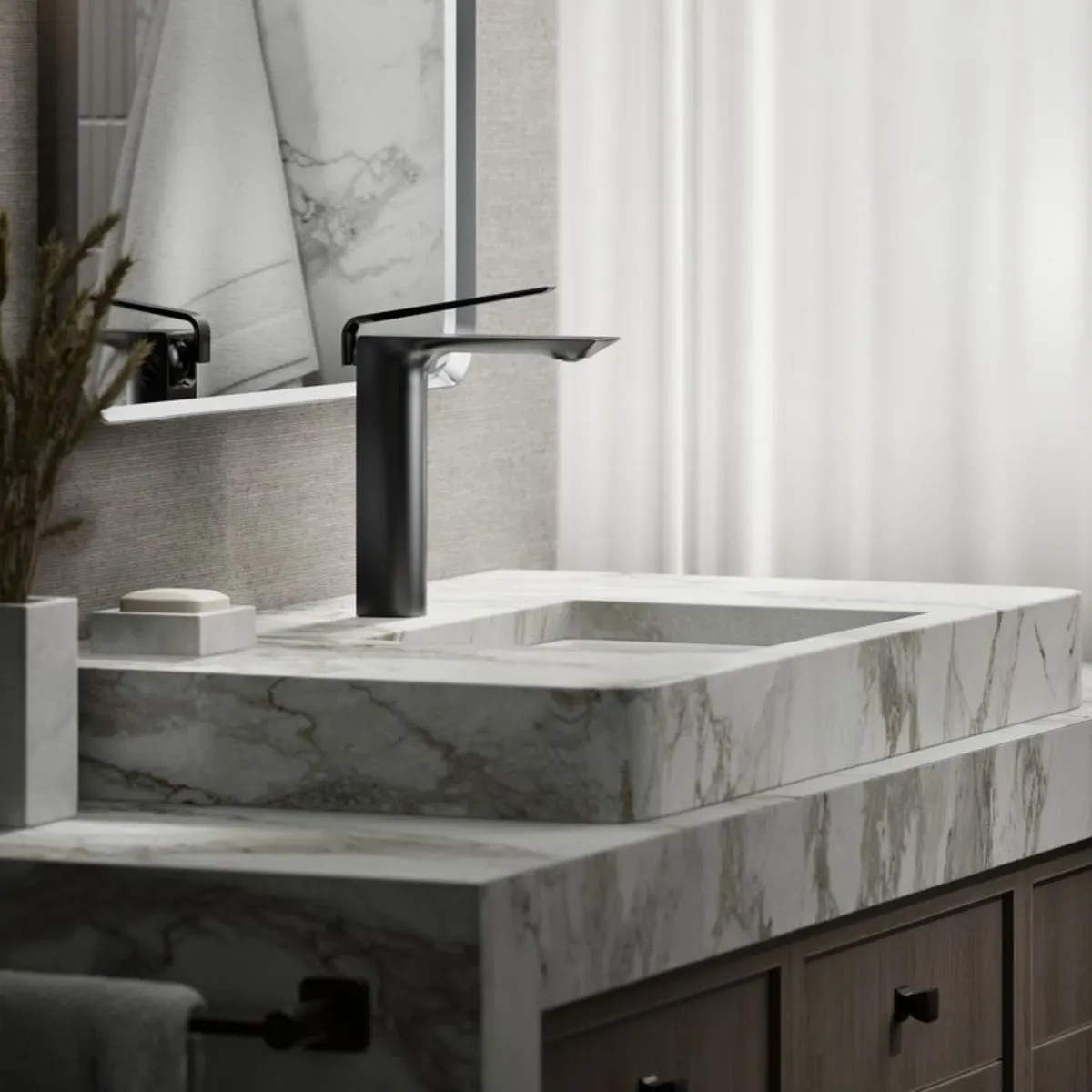 Kohler table mounted tall boy basin mixer modernlife edge K-25758IN-4ND-BL 25758IN-4ND-BL Matte Black - image 7