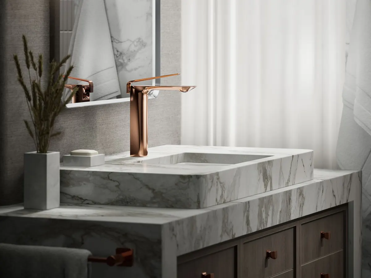 Kohler ModernLife Edge Tall Boy Deck Mount Basin Mixer K-25758IN-4ND-RGD 25758IN-4ND-RGD Rose Gold - image 5