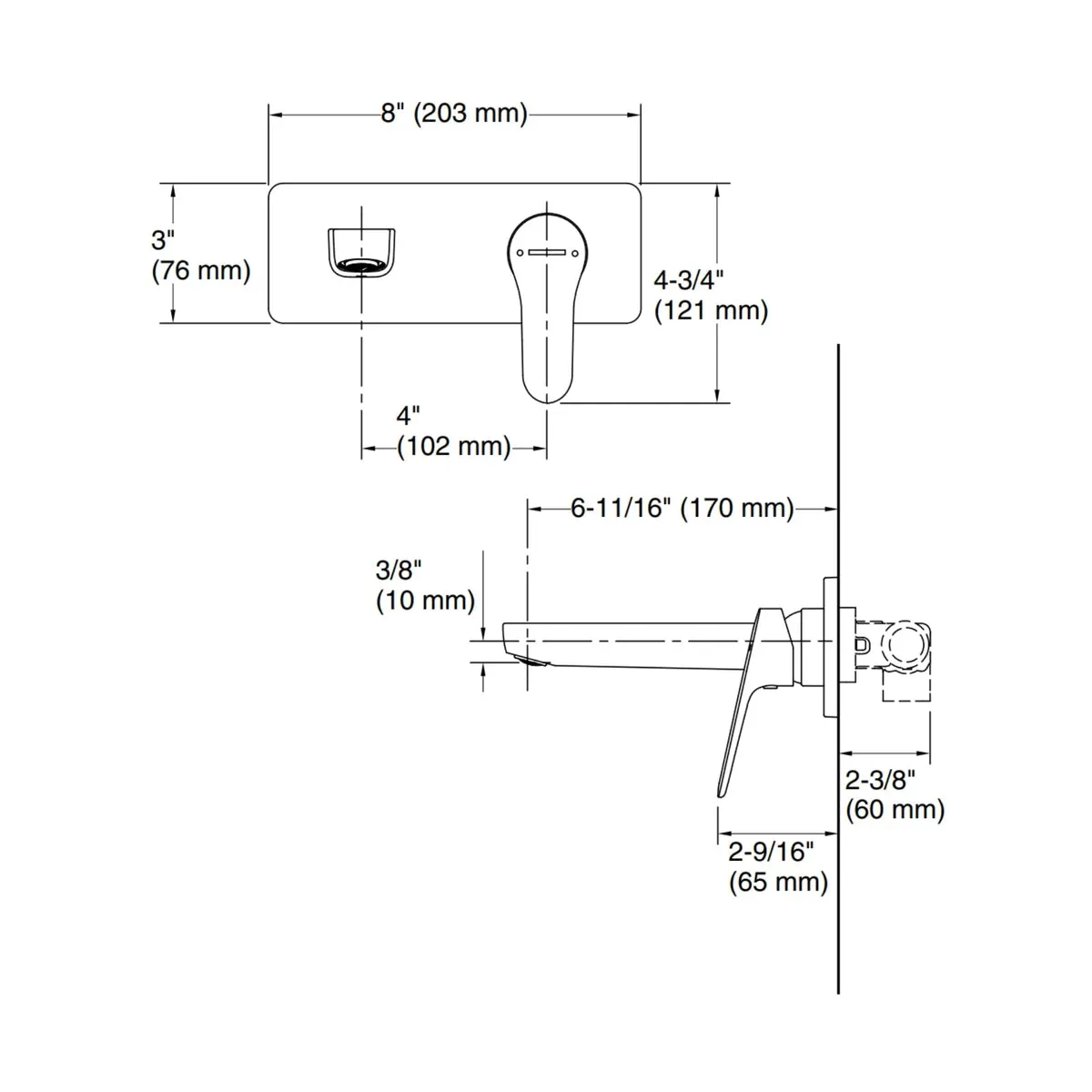 Kohler wall mounted basin mixer accliv K-26791IN-4ND-CP 26791IN-4ND-CP Chrome - image 2