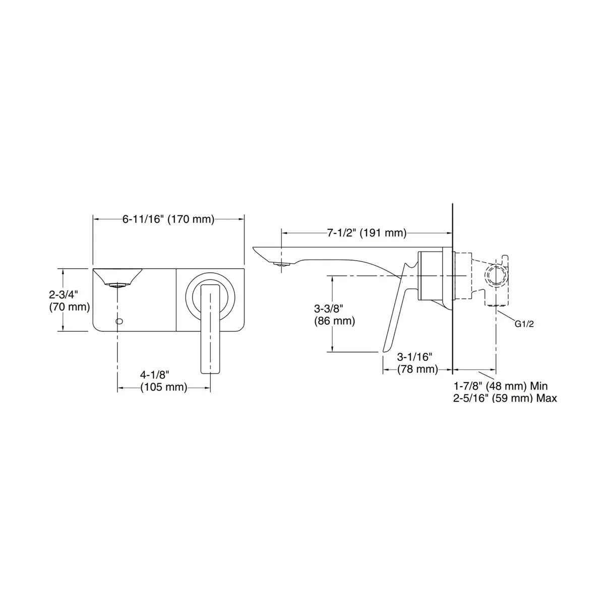 Kohler wall mounted basin mixer modernlife edge K-29199IN-4ND-RGD 29199IN-4ND-RGD Rose Gold - image 2