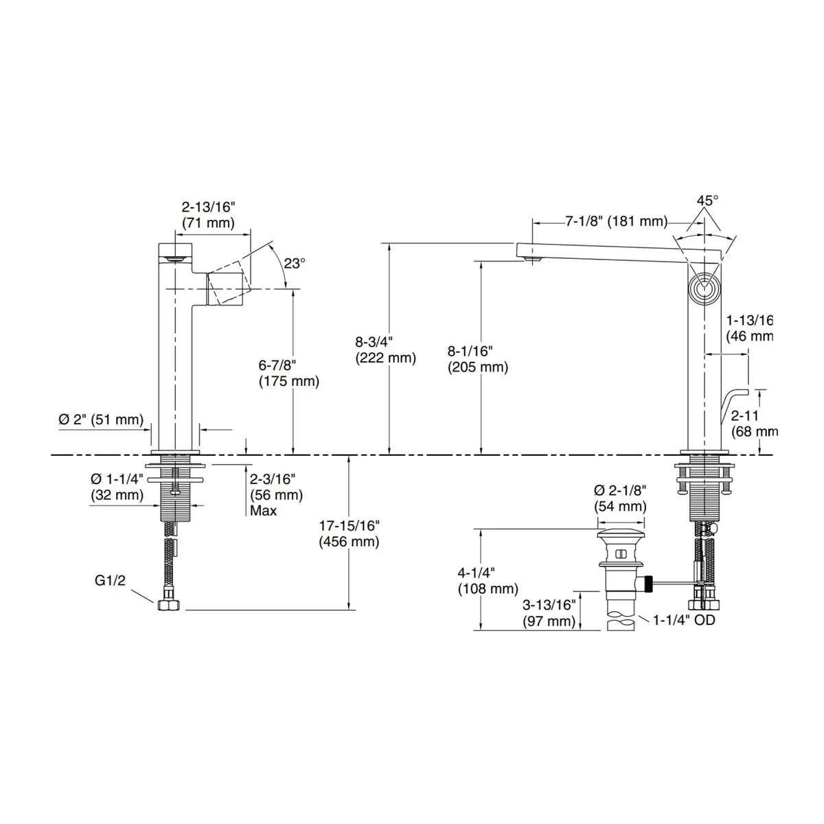 Kohler table mounted tall boy basin mixer composed K-73159IN-7-BRD 73159IN-7-BRD Brushed Rose Gold - image 2