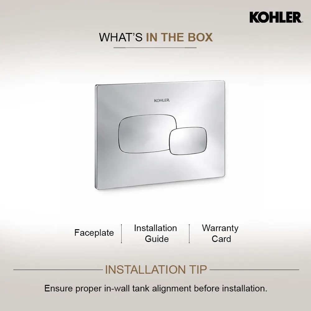 Kohler Pebble Flush Plate K-5413IN-P-CP 5413IN-P-CP Chrome - image 6