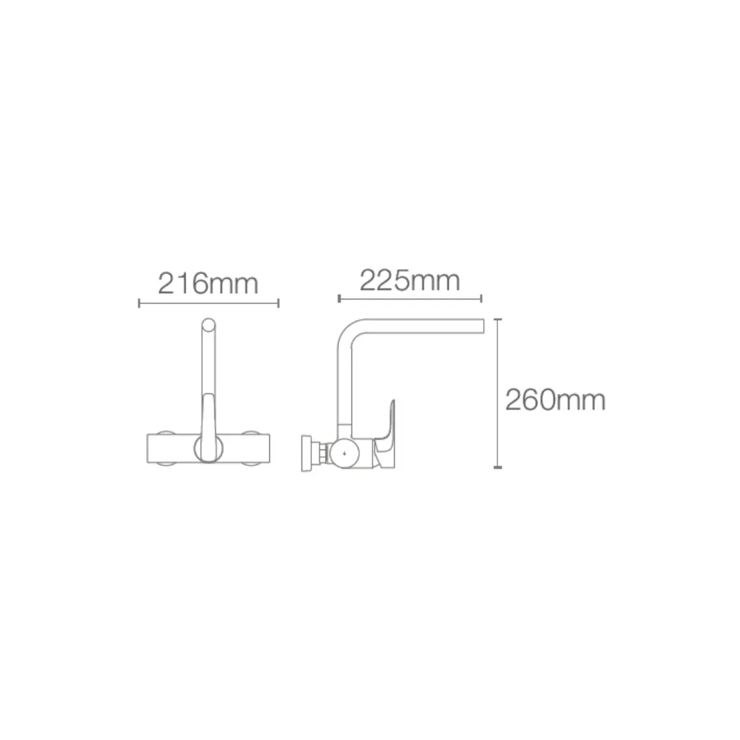 Kohler wall mounted regular kitchen sink mixer aleo plus K-20593IN-4-CP with swinging spout in chrome finish 20593IN-4-CP Standard - image 2