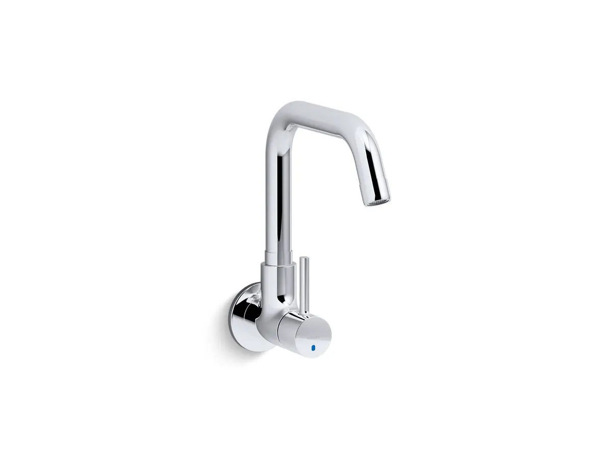 Kohler Cuff Wall Mount Kitchen Sink Tap, Swinging Spout K-37314IN-4-CP 37314IN-4-CP Chrome - image 1