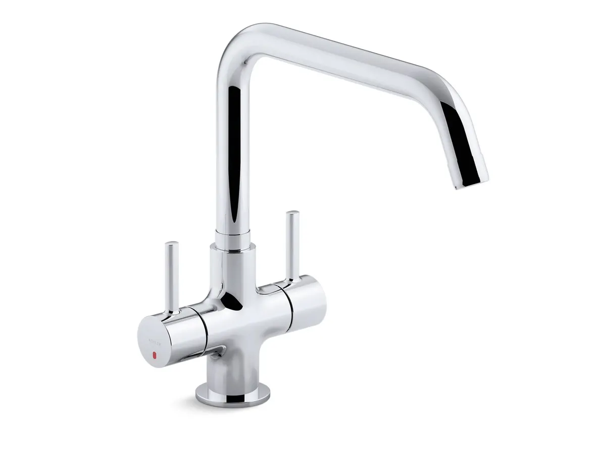 Kohler Cuff Deck Mount Kitchen Sink Mixer, Swinging Spout K-37316IN-4-CP 37316IN-4-CP Chrome - image 1