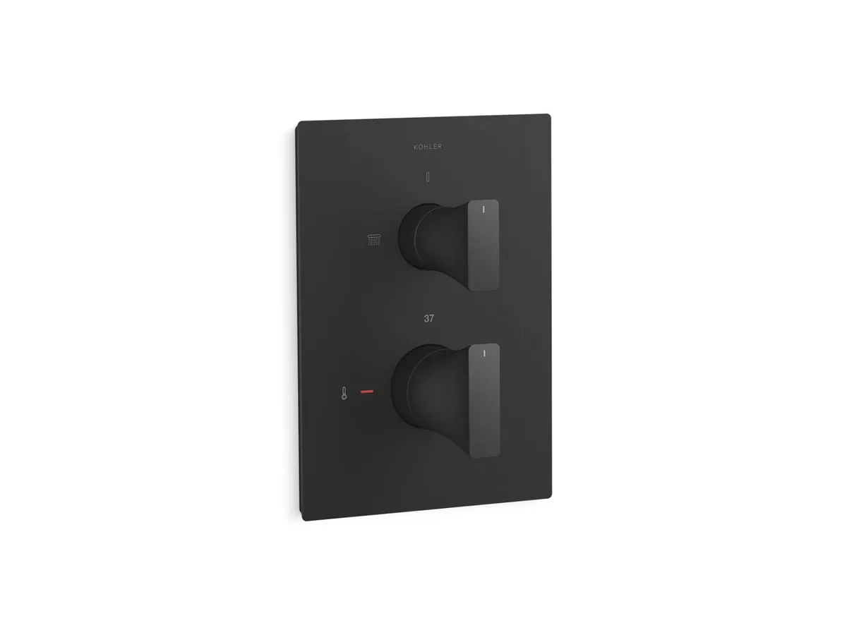Kohler Modern Life Edge 2 Way Thermostatic Diverter 25761IN-9-BL 25761IN-9-BL Matte Black - image 1