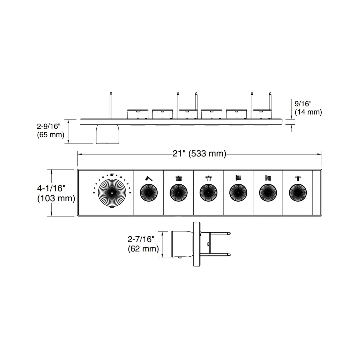 Kohler 6 way thermostatic diverter anthem 26350IN-9-BL 26350IN-9-BL Black Matt - image 2