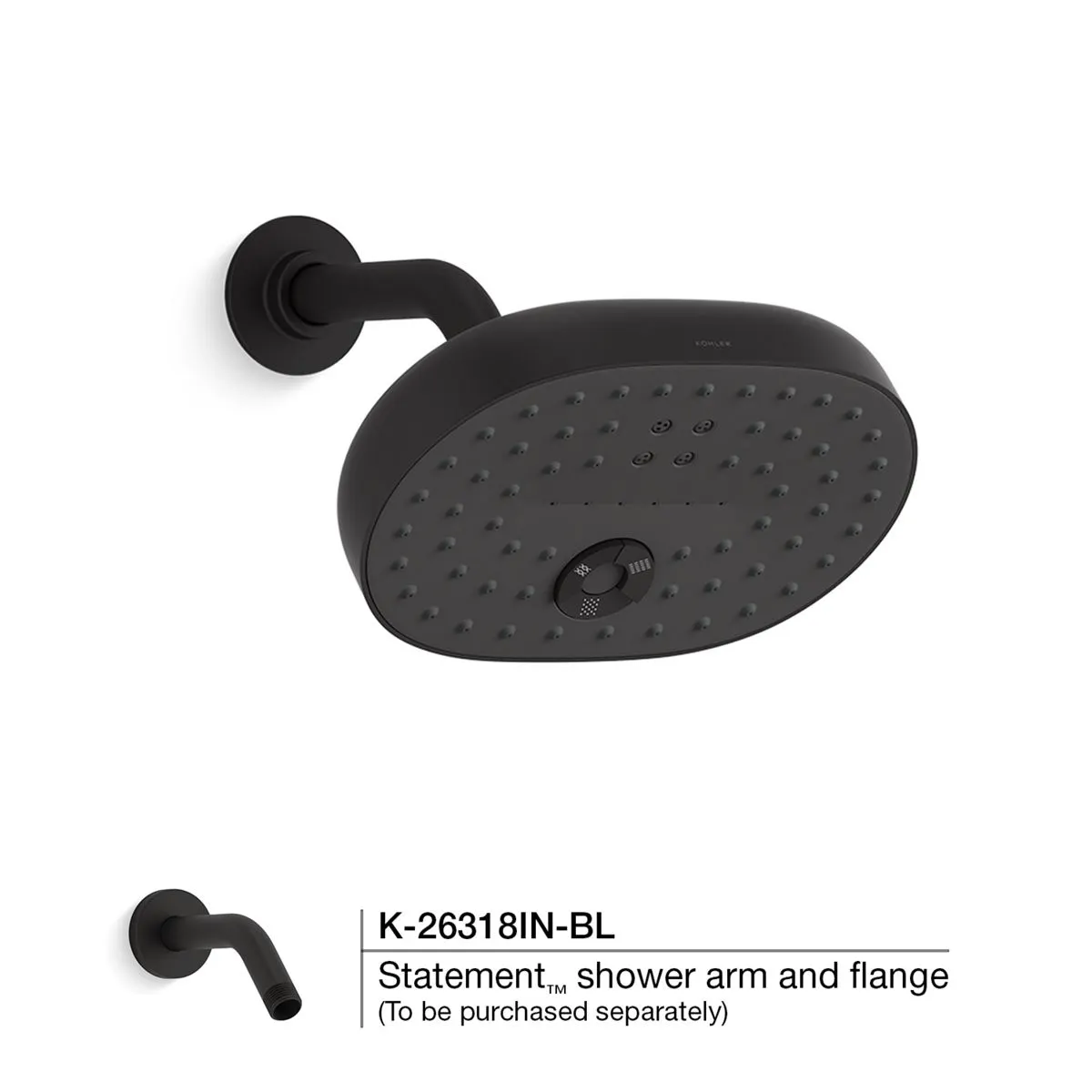 Kohler Statement Overhead Shower, Multi Flow, 26290IN-BL 26290IN-BL Matte Black - image 4