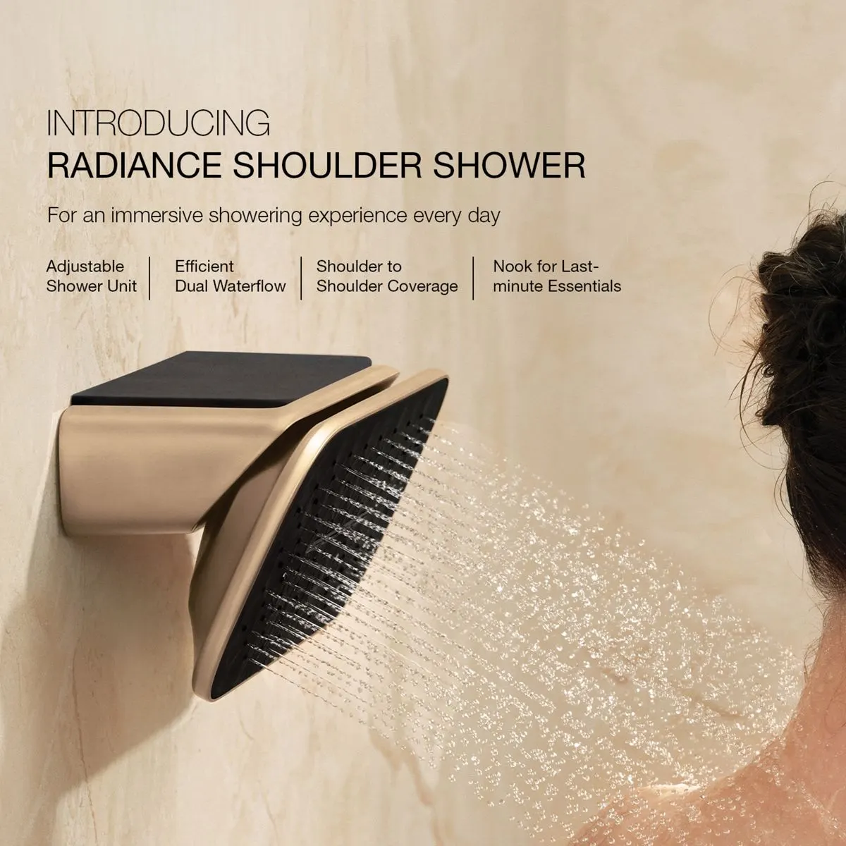 Kohler Radiance Shoulder Shower, Multi Flow, 34099IN-AF 34099IN-AF French Gold - image 2
