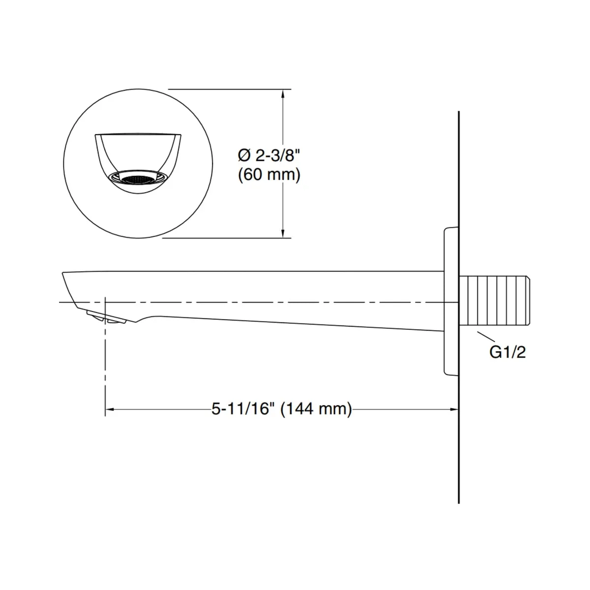 Kohler wall mounted spout fore Arc 27492IN-CP 27492IN-CP Chrome - image 2