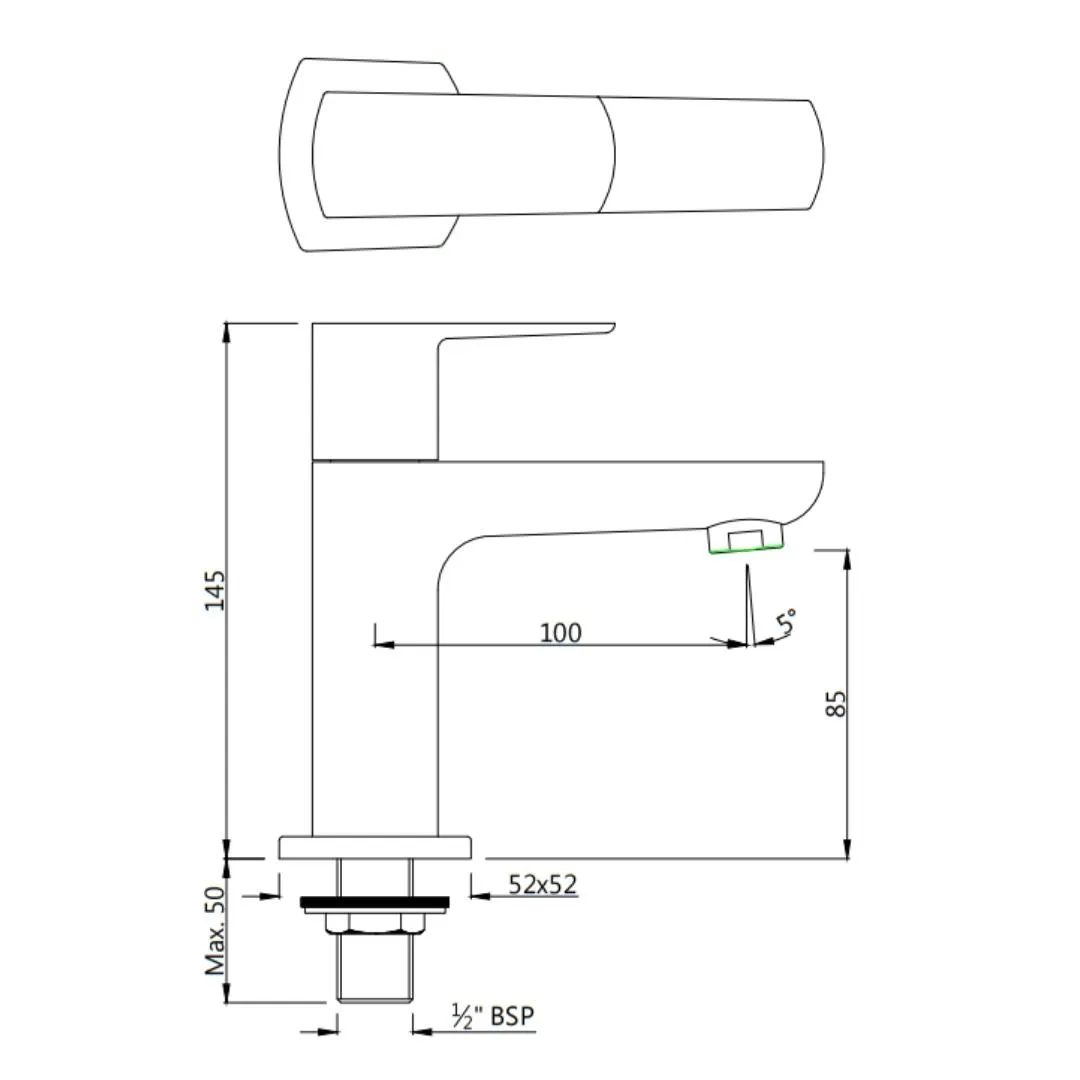 Jaquar table mounted regular basin tap Kubix Prime KUP-BCH-35001PM Black Chrome - image 2