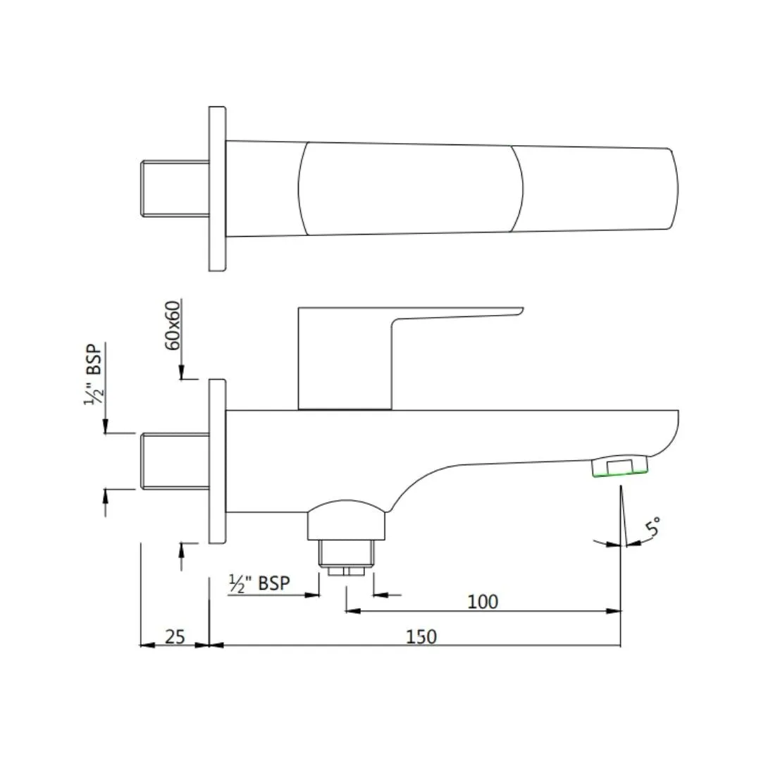 Jaquar wc area 2 way bib tap Kubix Prime KUP-BLM-35041PM Black Matt - image 2
