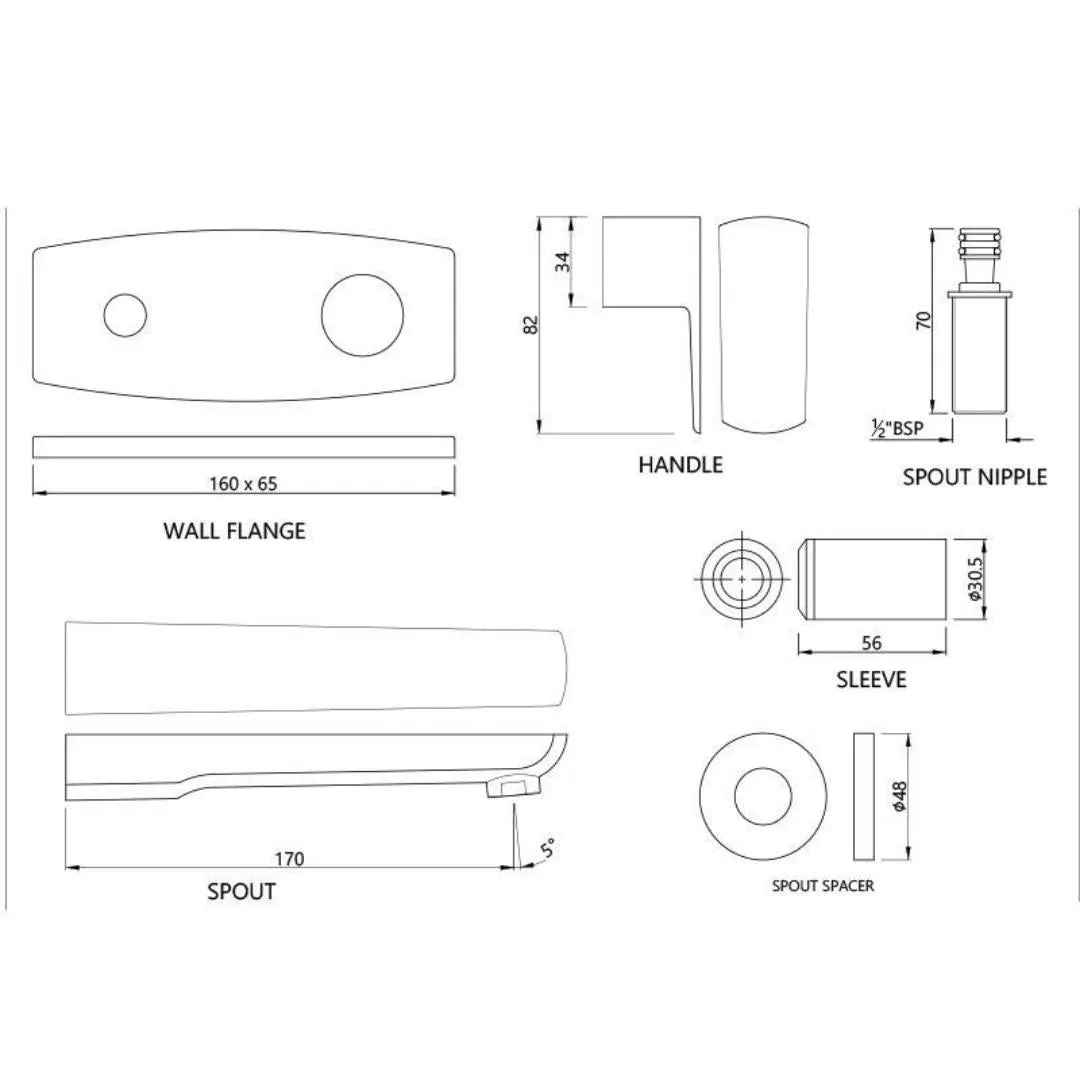 Jaquar wall mounted basin tap Kubix Prime KUP-BLM-35441KPM Black Matt - image 2