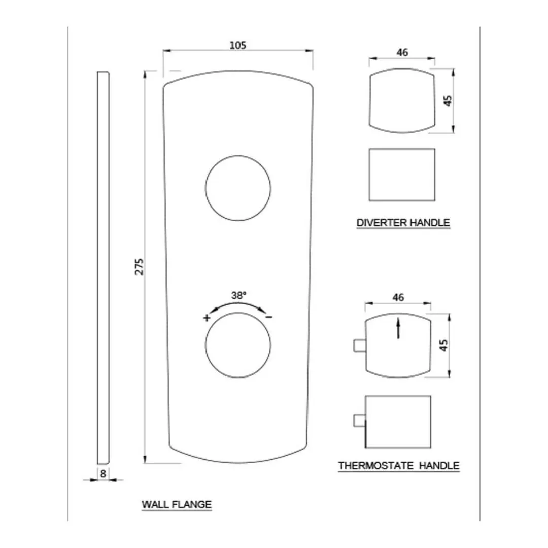 Jaquar 1 way thermostatic diverter Kubix Prime normal flow KUP-BLM-35661NKPM Black Matt - image 2