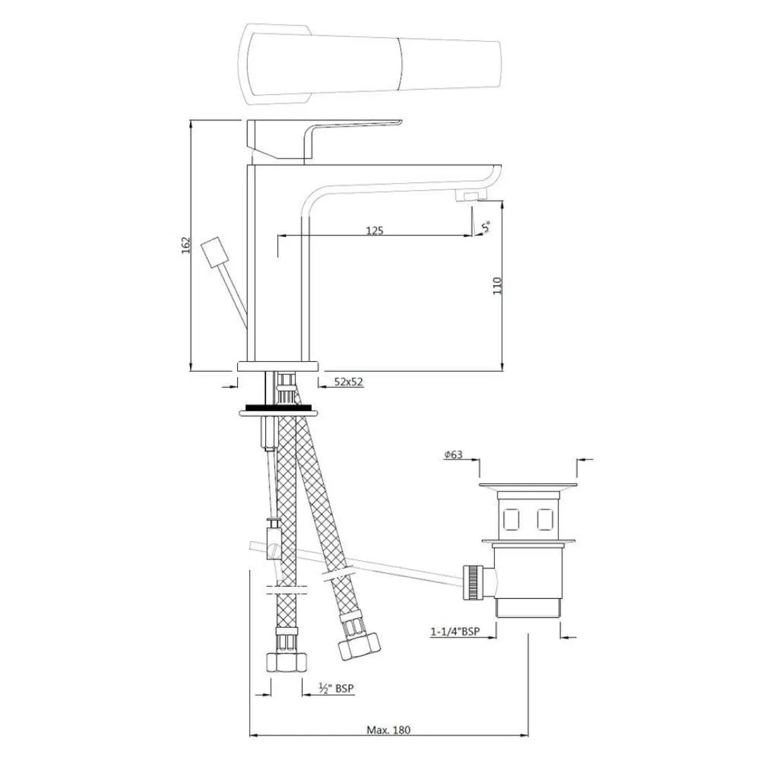 Jaquar table mounted regular basin mixer Kubix Prime KUP-CHR-35051BPM Chrome - image 2