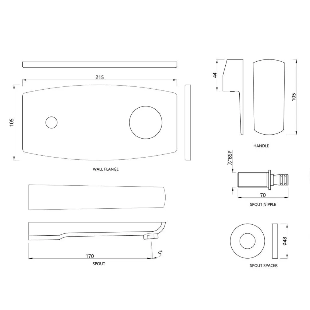 Jaquar wall mounted basin mixer Kubix Prime KUP-CHR-35233NKPM Chrome - image 2