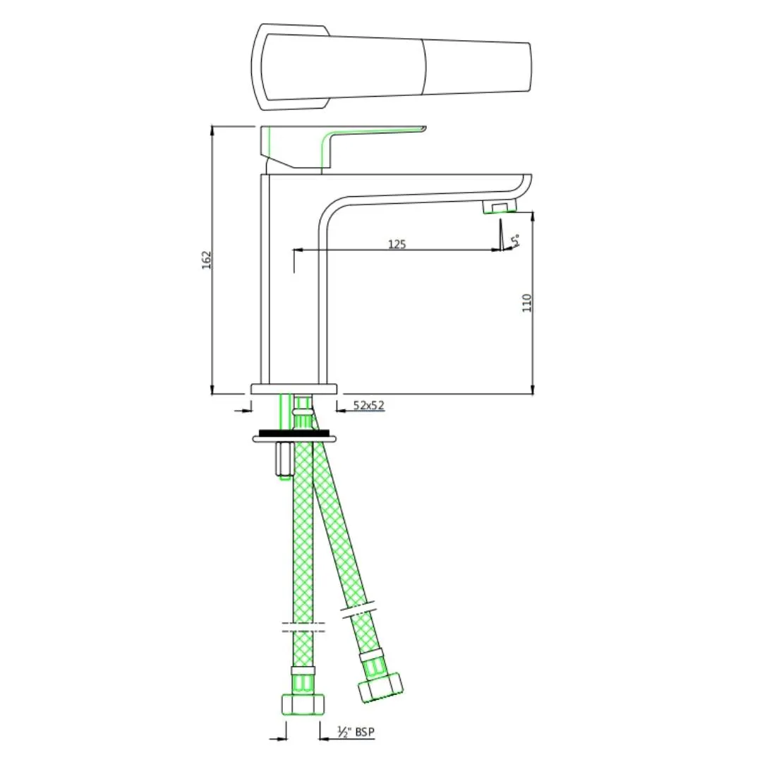 Jaquar table mounted regular basin mixer Kubix Prime KUP-GMP-35011BPM Gold Matt PVD - image 2