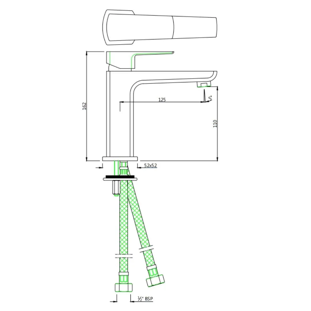 Jaquar table mounted regular basin mixer Kubix Prime KUP-GRF-35011BPM Graphite - image 2