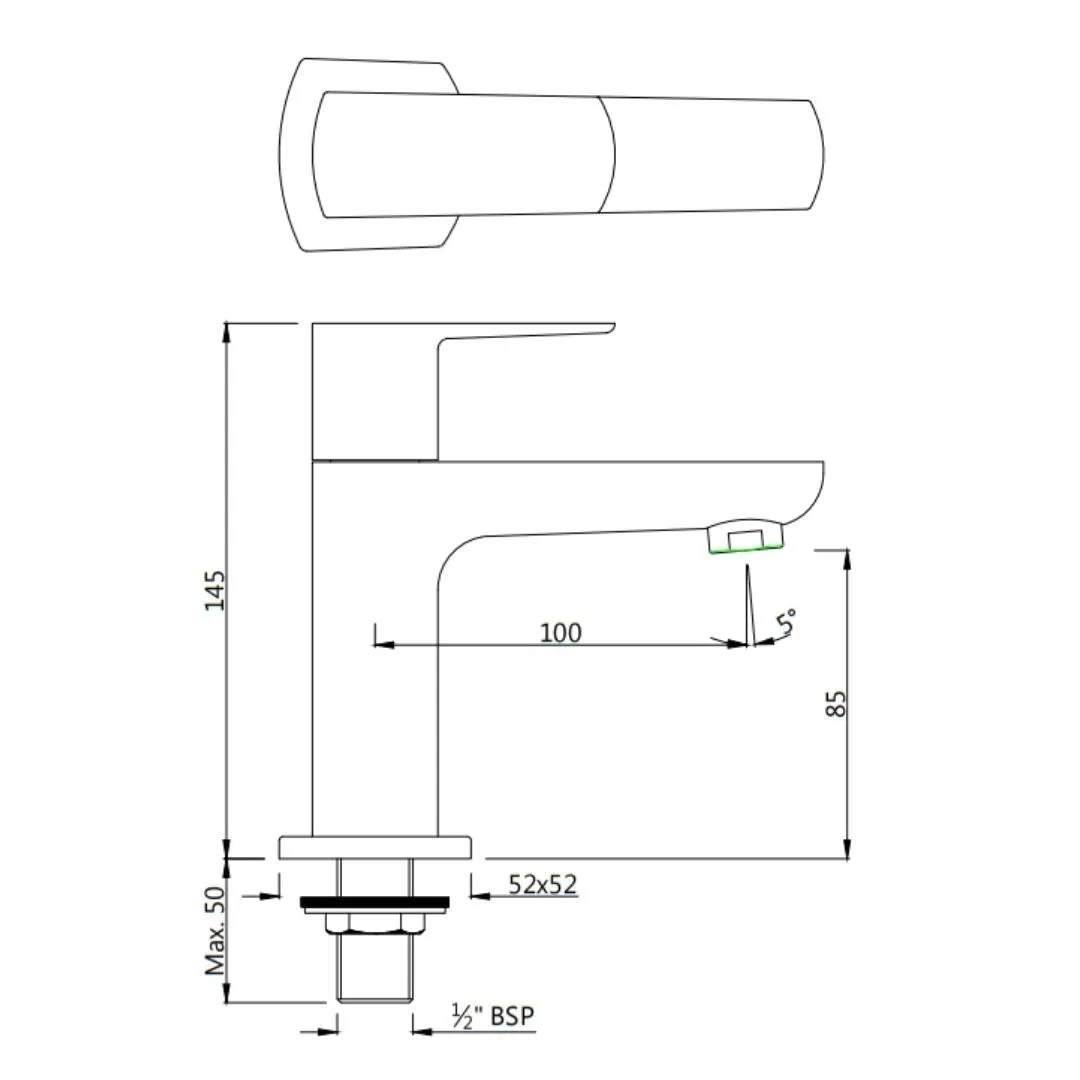 Jaquar table mounted regular basin tap Kubix Prime KUP-SSF-35001PM Stainless Steel - image 2