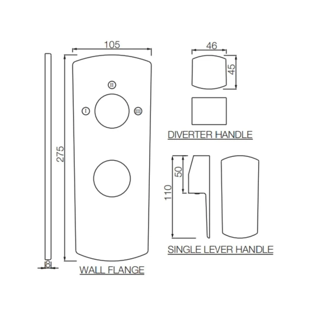 Jaquar 3 way diverter Kubix Prime normal flow KUP-SSF-35783NKPM Stainless Steel - image 2