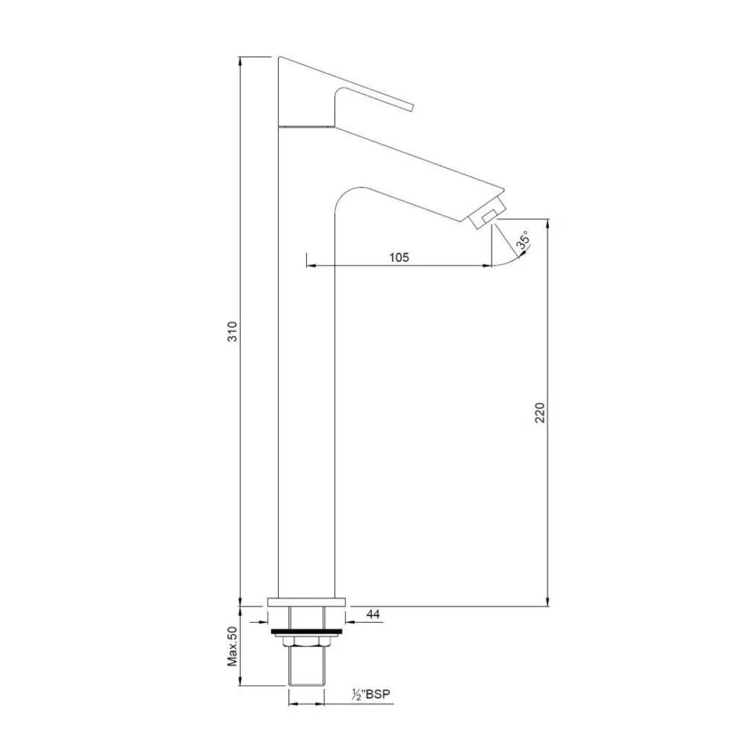 Jaquar table mounted tall boy basin tap Lyric LYR-CHR-38021 Chrome - image 2