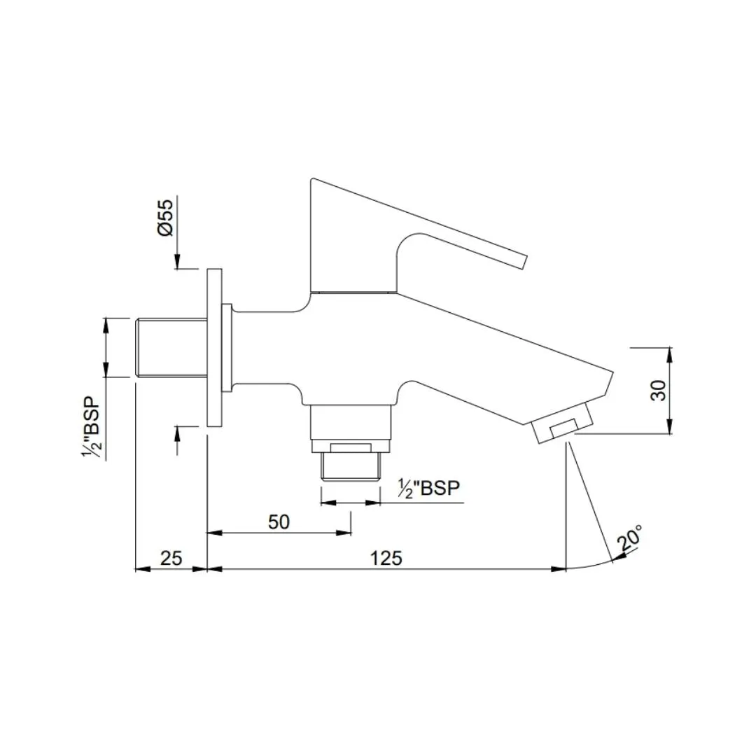 Jaquar wc area 2 way bib tap Lyric LYR-CHR-38041 Chrome - image 2