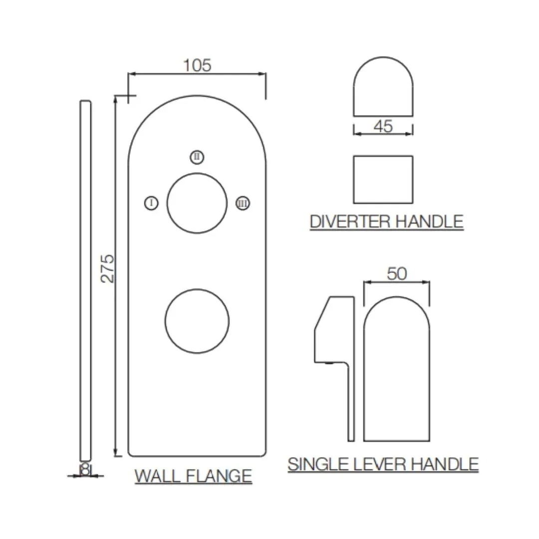 Jaquar 3 way diverter Lyric normal flow LYR-CHR-38783NK Chrome - image 2