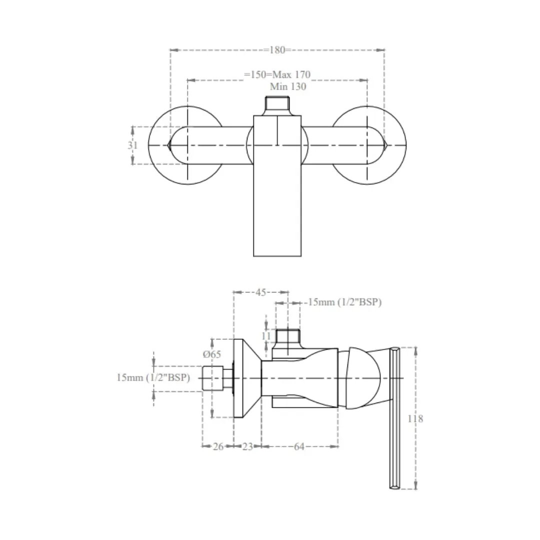 Cera 2 way wall mixer titanium F1003415 F1003415 Chrome - image 2